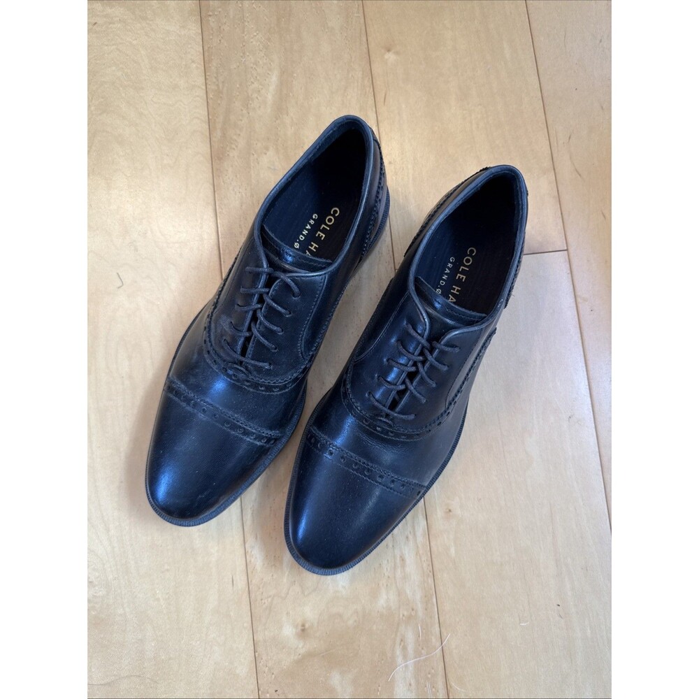 BLACK DRESS SHOES Cole Hann Grand OS Dawson Size 7.5 Mens New